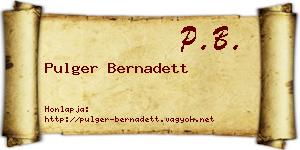 Pulger Bernadett névjegykártya